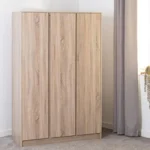 3 Door Wardrobe Oak Effect 51D x 115W x 180H centimetres for Bedroom Cupboard Clothes Storage - AliExpress 1503