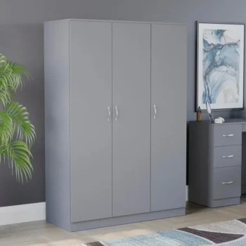 Wardrobe, With Shelf & Hanging Rail Bedroom Storage Furniture,3 Door 47D x 115.4W x 170H CM for Bedroom Cupboard Clothes Storage - AliExpress